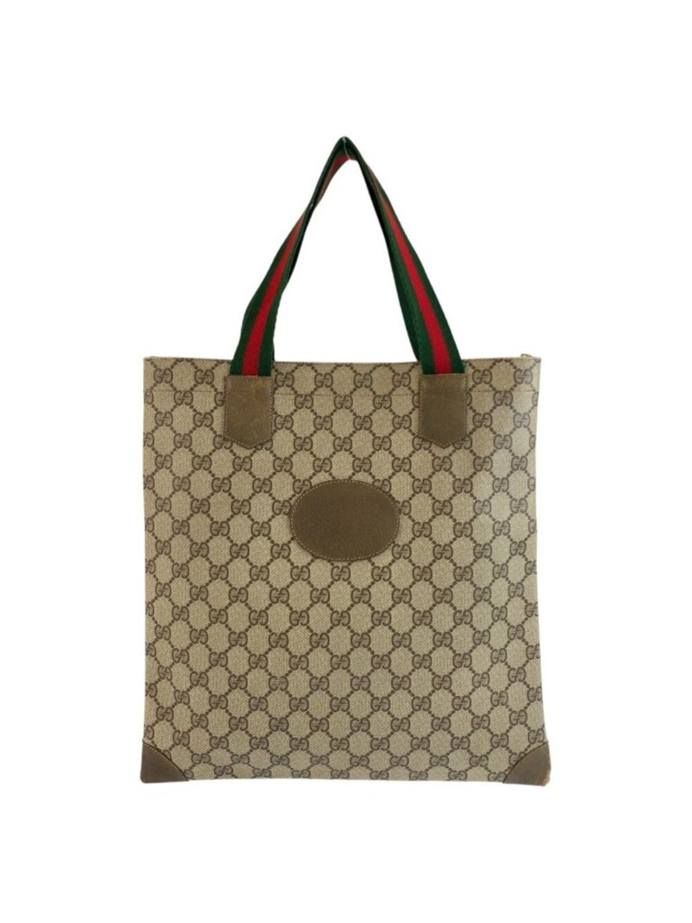 Gucci Vintage Sherry Line Beige GG Supreme Canvas 02 37 Tote Bag